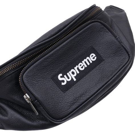 supreme leather waist bag.